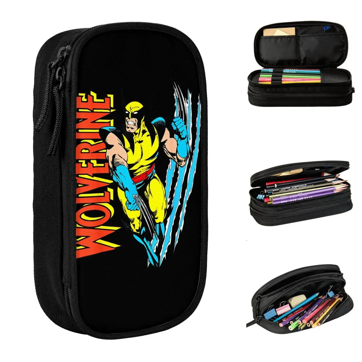 X-Men Wolverine Vintage Claw Slice Pencil Cases Pencil Box Pen Holder for Boy Big Capacity Bag Students School Gifts Stationery