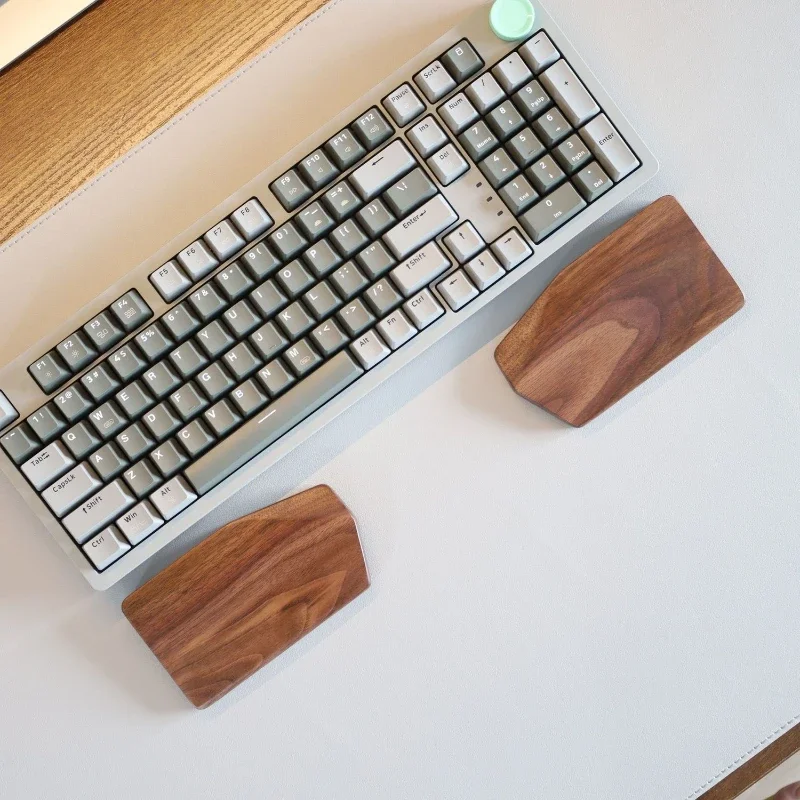 Imagem -03 - Walnut Walnut Wrist Rest Tapete de Pulso de Madeira Split tipo Alice Palm Rest Suporte do Teclado Mecânico Original Personalizado Office Gaming And Esports