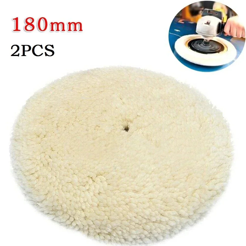 2/1Pcs 7 Inch Wool Polishing Pad Natural Wool Buffing Pad Kit Polishing Disk For Compound Cutting Car Body Repair Buffing Pad