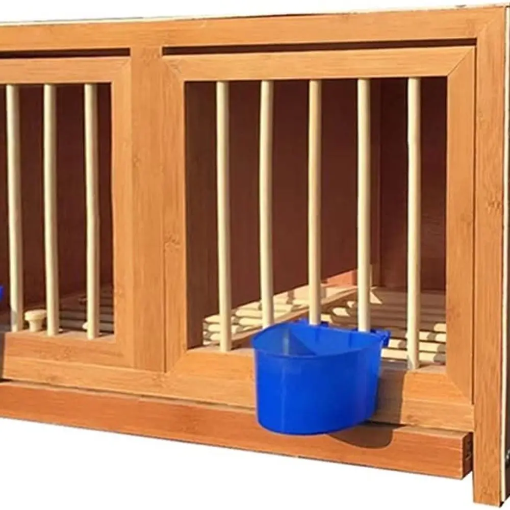 

Multifunctional Bamboo Pigeon Aviary with Flip-Up Door and Adjustable Nest Boxes for Easy Assembly