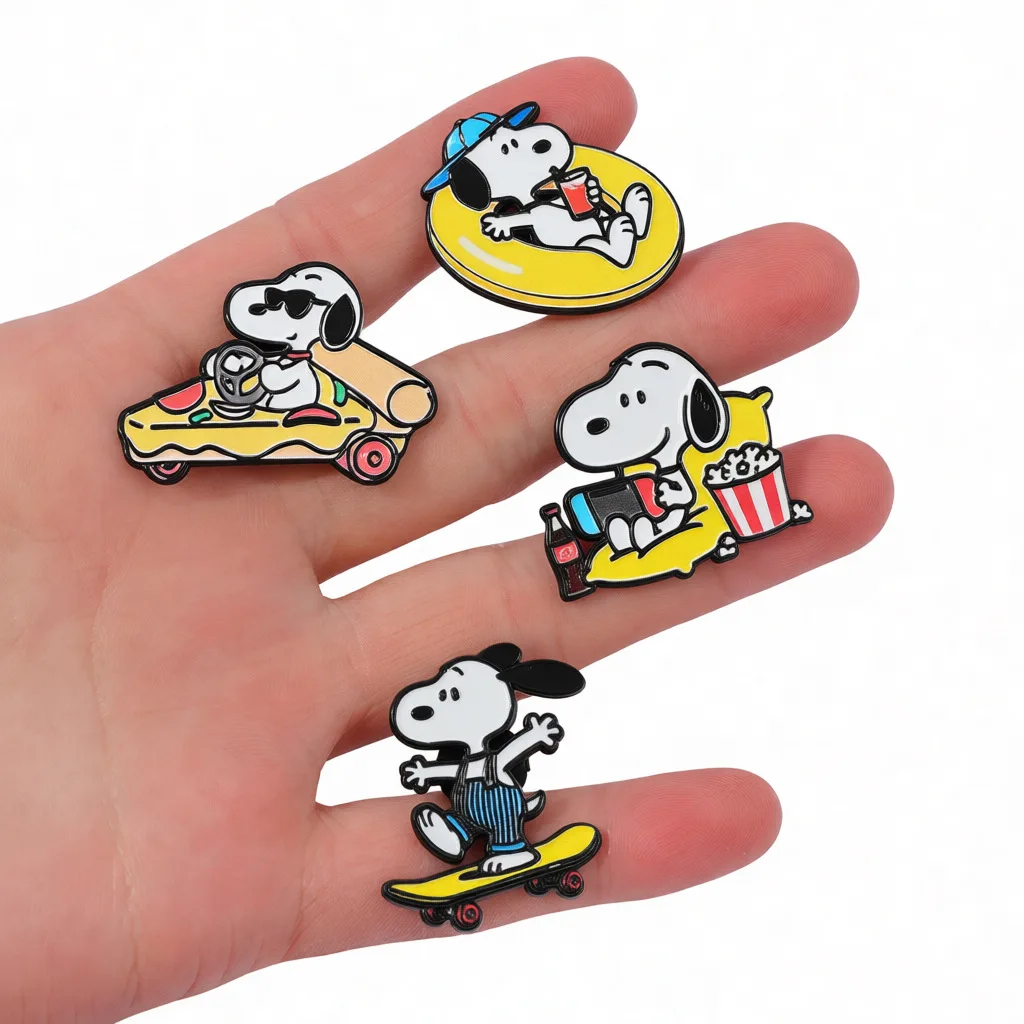Cute Cartoon Square Pants Enamel Lapel Pins Character Collectible Badges Cute Gift Jewelry Accessory for Backpacks