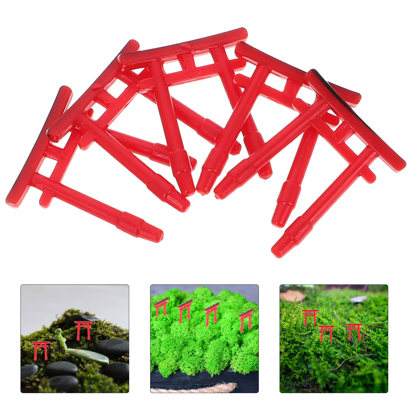 

5pcs Japanese Torii Gate Model Simulation Torii Statue Decoration Micorlandscape Miniature Torii mini gate decor