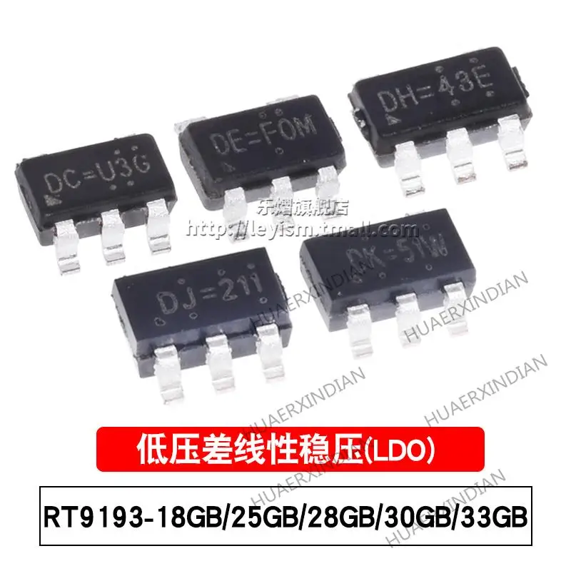 10PCS New and Original  RT9193-18GB 25GB 28GB 30GB 33GB DE= DK= SOT23-5