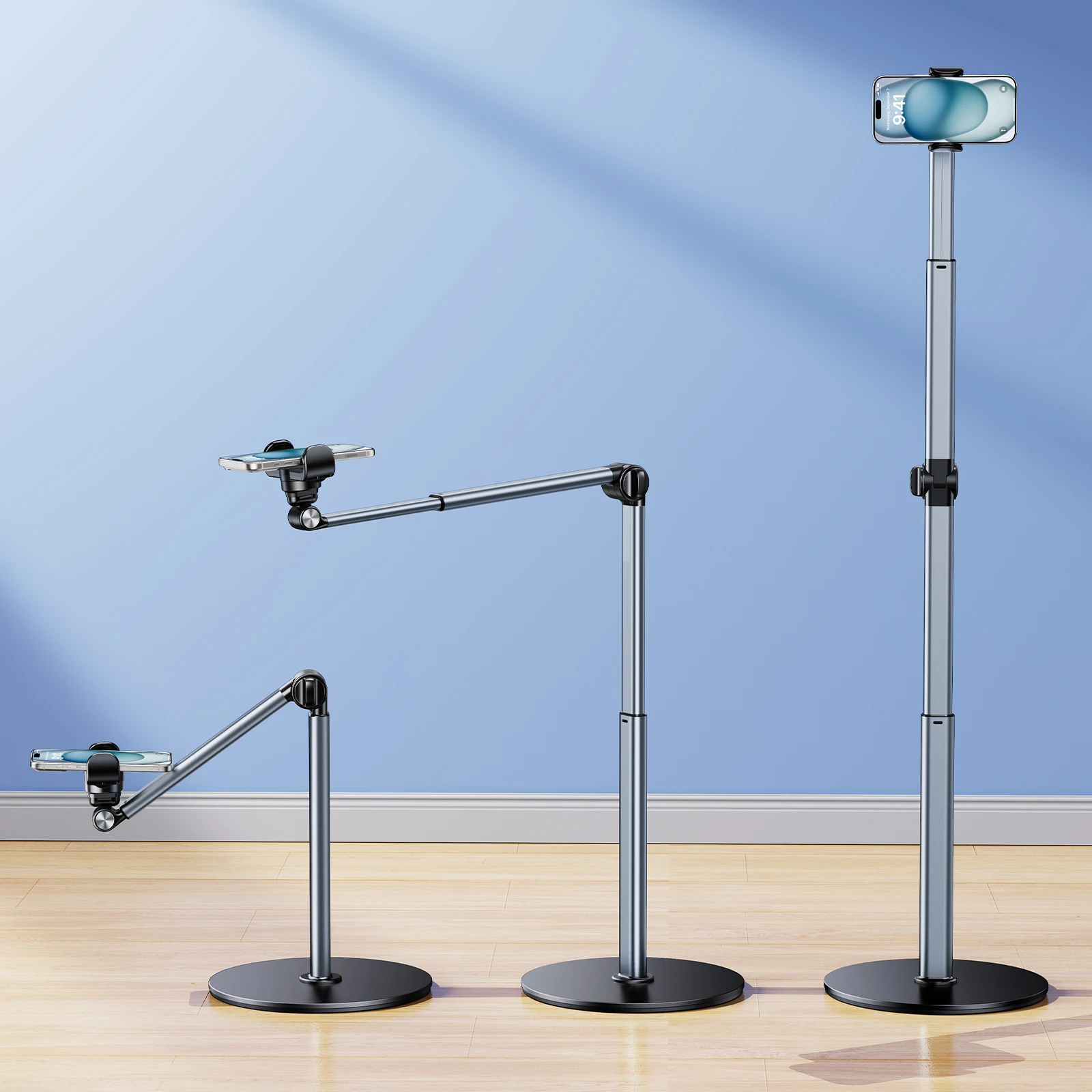 

Oatsbasf Aluminum Desktop Phone Stand for Recording Overhead Phone Mount for Filming Cooking Video Lazy Adjustable Phone Holder