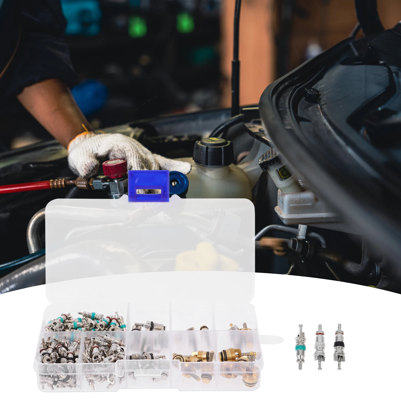 

1 set Valve Core Kit for Car Air Conditioning Ac Stem Repair Accessories Automotive Air Conditioner Valve Core Set