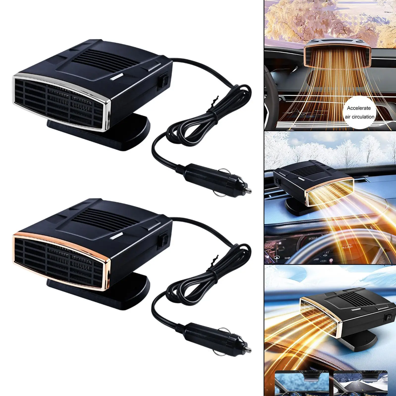 Portable Defrosting Car Heater ABS Material Multifunctional Fast Heating Windshield Demister for Winter Vehicles