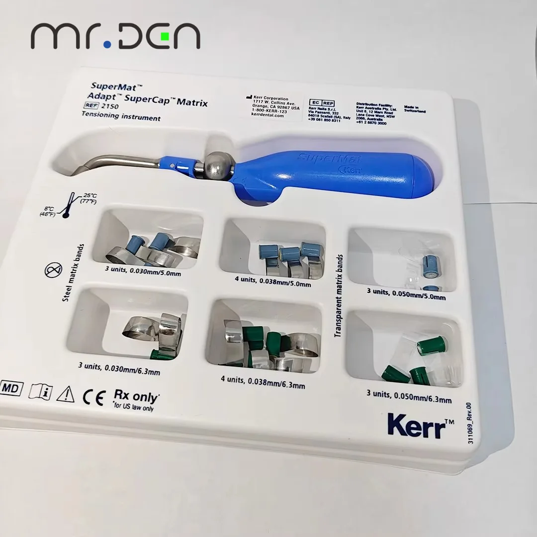 1set Kerr SuperCap 2150 Dental Matrices Clear Forming Sheet Ring Set For Dental Restoration