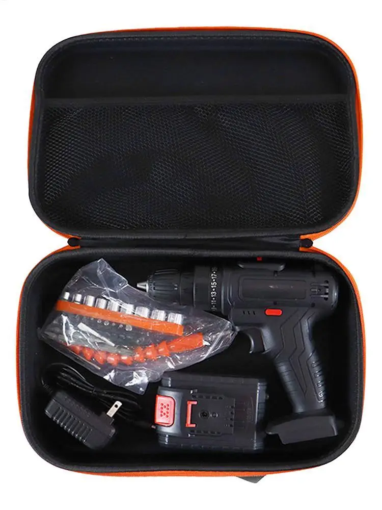 Protable Drill Case Large Capacity Waterproof Storage Tool Organizer Box Hard Carrying Case for Carrying Organization Transport