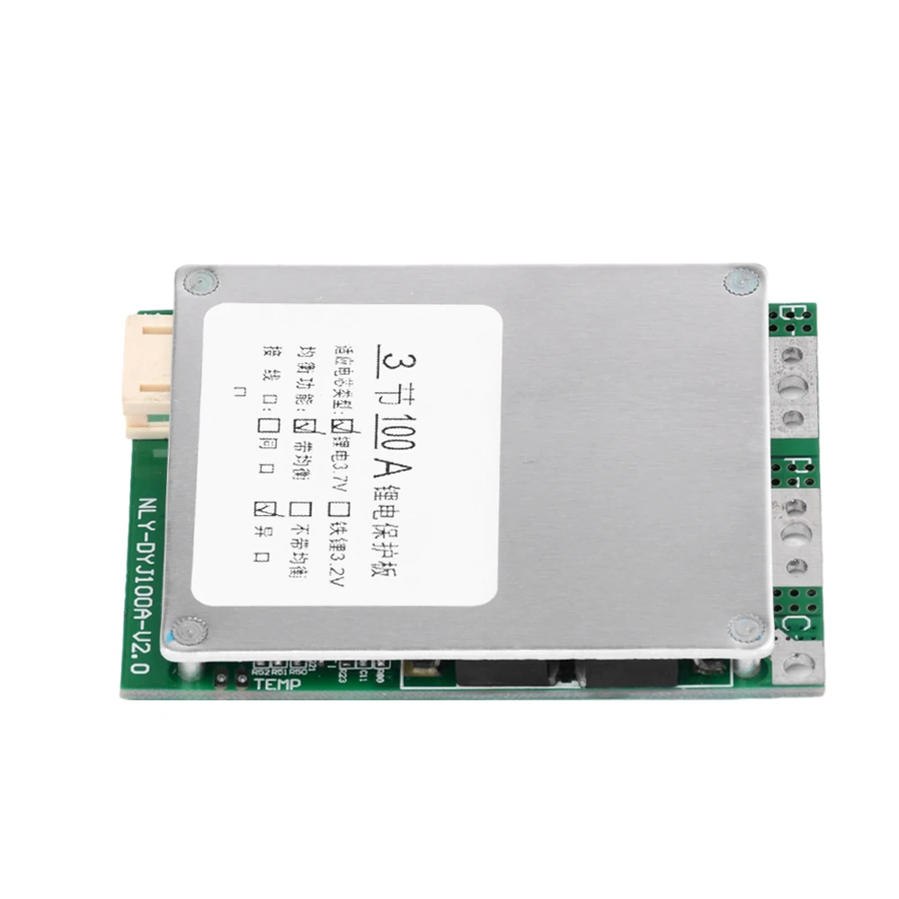 Lithium Battery Charger Protection Board, Proteção Board, Corrente Contínua, 100A Splitter, Balanced Lithium Battery Protect, 3S, 12V, 65A, 18650