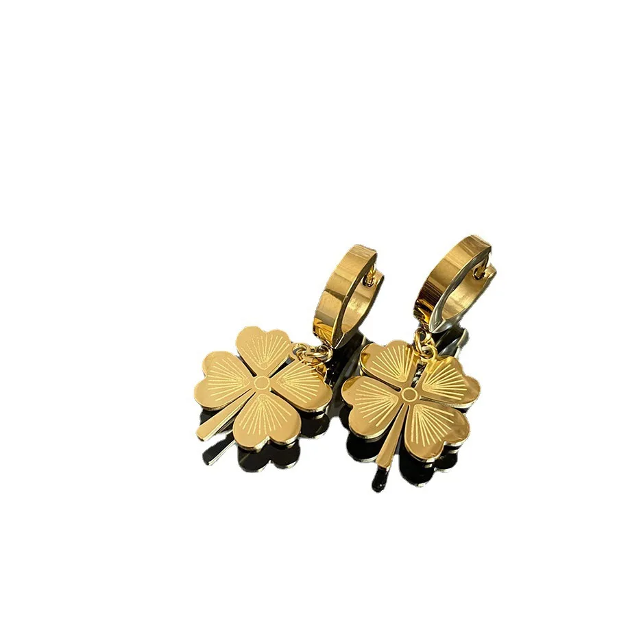 316l Stainless Steel Earrings 2025 Trend Classic Style Clover Shape Fashion Earrings Women\'s Jewelry Gift New