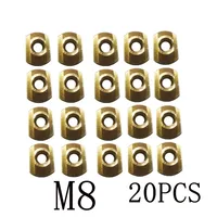 10 Or 20Pcs M8 Windsurf Hydrofoil Mounting Brass T-Nuts Water Sports Surfing All Hydrofoil Tracks Outdoors Surfing Accessories