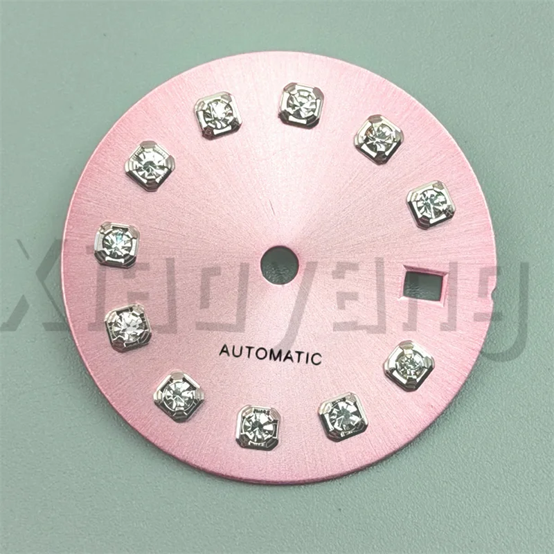 20.5mm Sunburst Pink Watch Dial Sunburst White Mother Pearl Dial Diamond Time Marks Fit 26mm NH05 Movement Replacement WatchPart