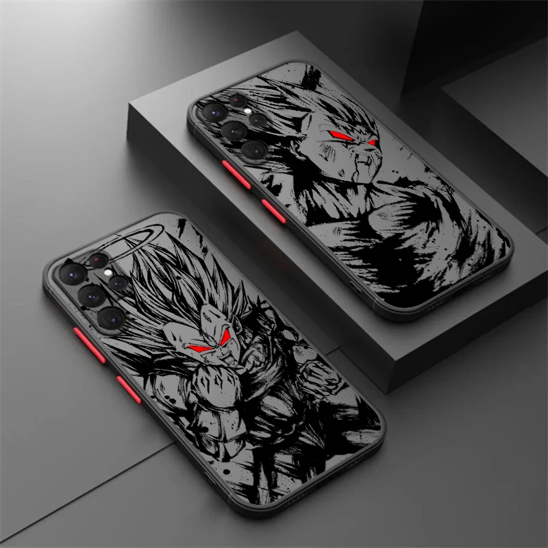 Anime D-Dragon Ball Saiyan Frosted Translucent For Samsung Galaxy S24 S23 S22 S21 S20 FE S10 S9 S8 Plus Ultra Pro 5G Matte