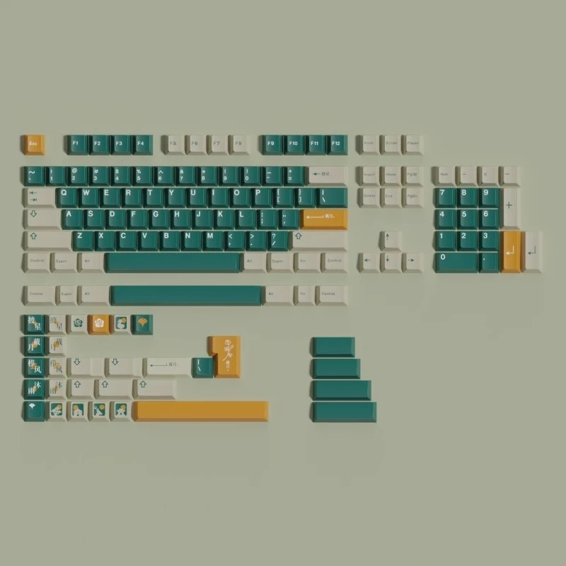 140 Keys/set Toil Day And Night Keycaps PBT Dye Sublimation Lightproof Key Caps Cherry Profile Keycap For MX Switch Keyboard