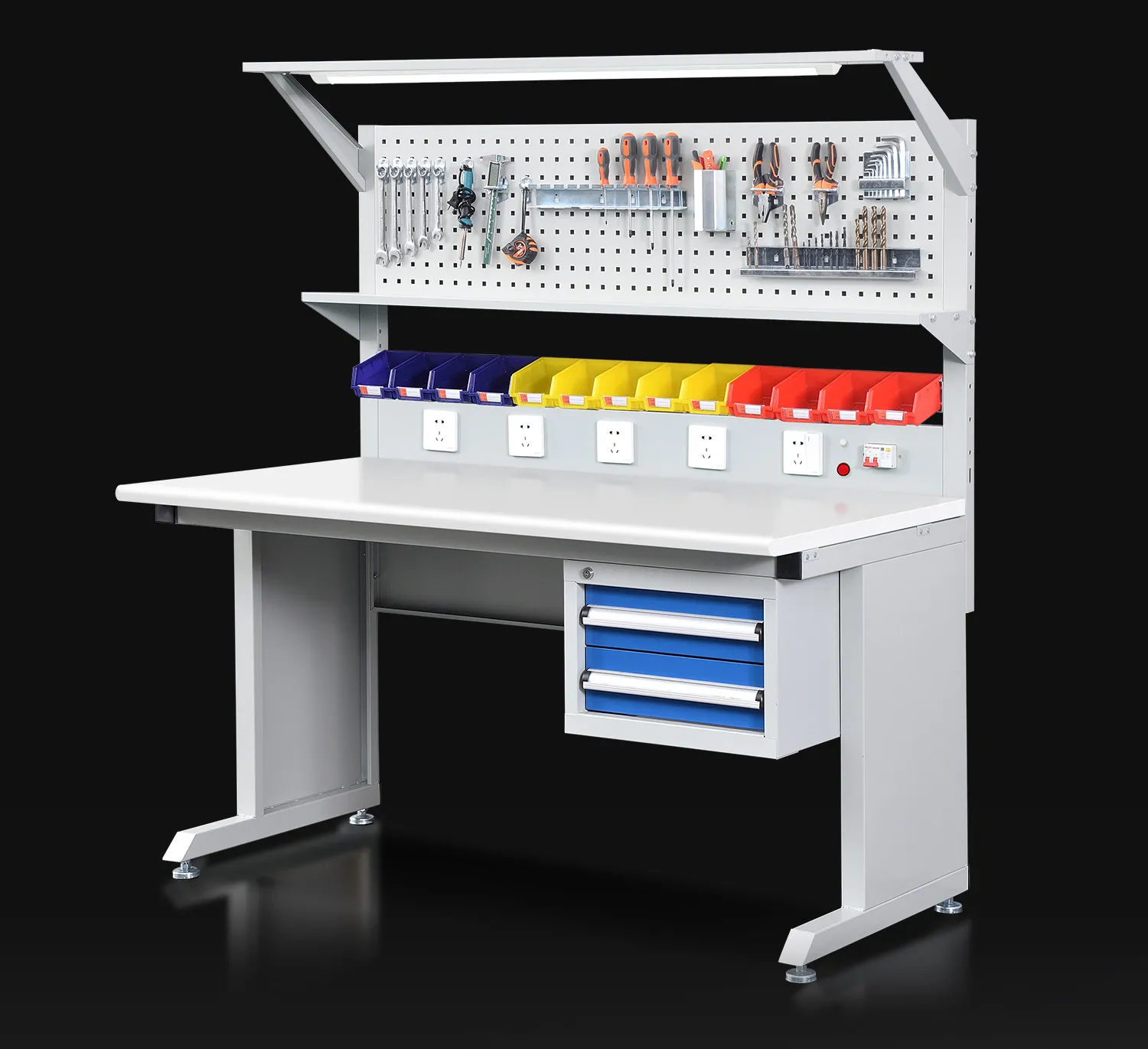 Graphene anti-static workbench Factory workshop with drawers Heavy duty console Electronic maintenance inspection table