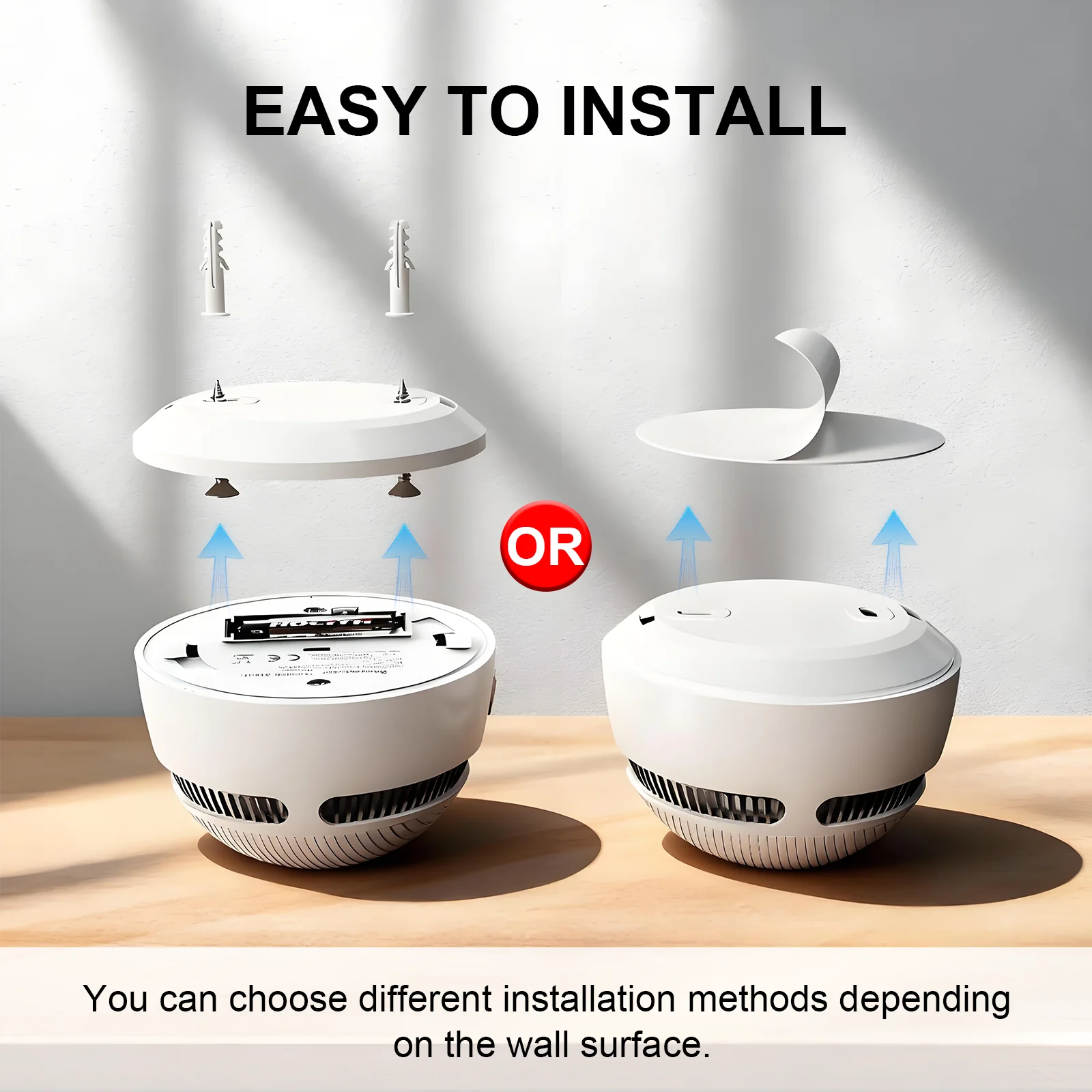 DC 3V Standalone Smoke Detector Built In 85dB Ultra-low Power Fire Smoke Alarm For Bedroom Hallway Garage Office Security