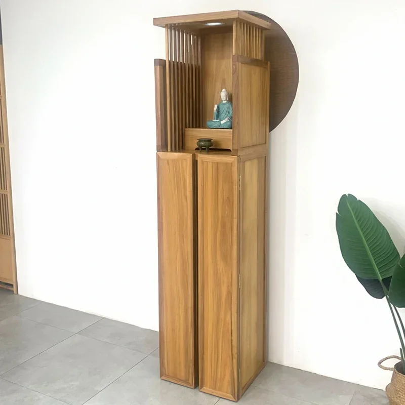 Black Walnut Solid Wood Shrine Vertical Altar Altar Household Minimalist Buddha Statue Enshrine Sets