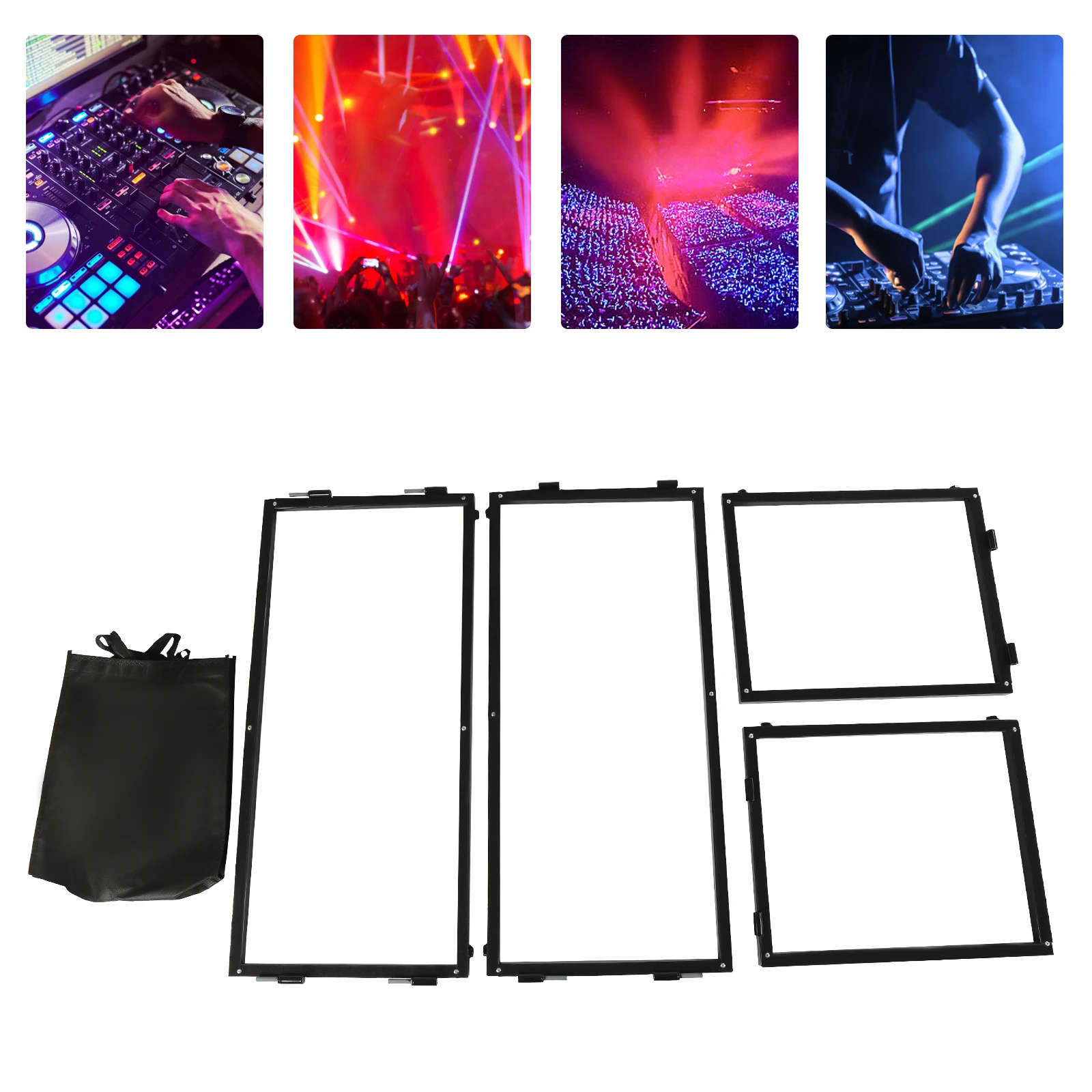 

Portable Event Facade 4 Sections Tabletop DJ Booth Foldable Cover Screen] US