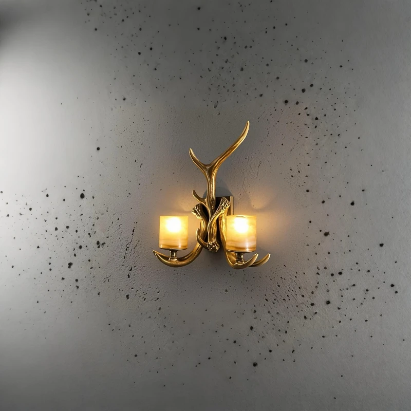 Retro Antlers Wall Lamp Living Room Bar Creative Deer Decor Wall Lights Aisle Bedroom Restaurant Dining Room Led Wall Sconce