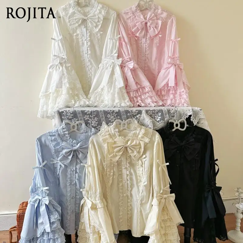 

Spring and Autumn Lolita Shirt with Large Ji Sleeves Doll-Like Elegant and Gorgeous Shirt for Women 2025 New Lolita Top