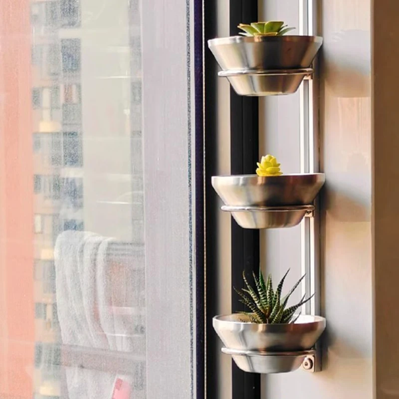 Scaffali per piante da terrazza Vasi per piante grasse da interno Scaffale da parete in metallo galleggiante Davanzale della finestra Supporto per fiori Decorazioni moderne per balcone