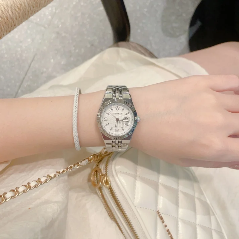 Duhaman moda casal relógios tendência simples relógio de quartzo original para amante à prova de água data semana relógio de pulso dia dos namorados zf013