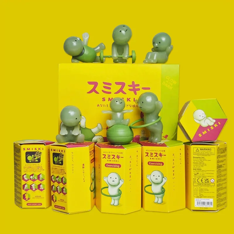 

Hot Sonny Angel Smiski Work Serie Mystery Cute Noctilucent Green Doll Action Cartoon Desktop Blind Box Xmas Gift Toy In Stock