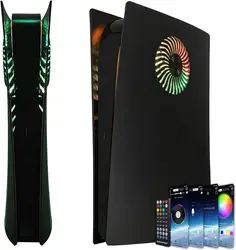 Faceplate with RGB Light Strip for PS5 Digital Edition 400+ Effects LED Light Ring Console Cover for PS5 DIY Decoration Kit