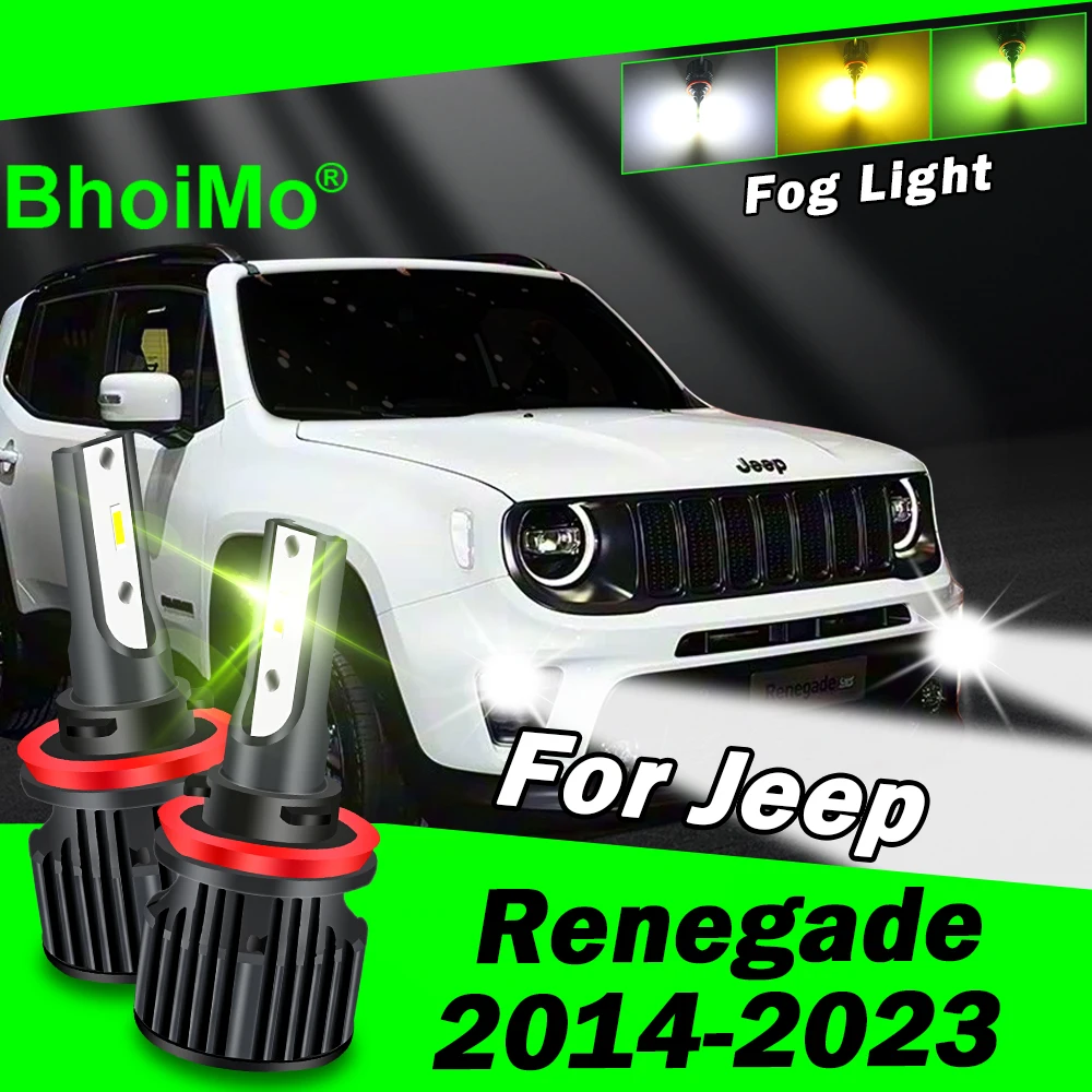 

BhoiMo Front Fog Light Lamp For Jeep Renegade 2014 2023 Led Bulb 2015 2016 2017 2018 2019 2020 2021 2022