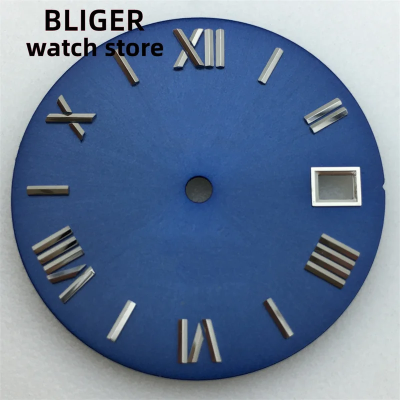 BLIGER/NO logo 29mm Sterile dial Black Gray Green Blue White Rome Number dial Suitable for NH35 NH36 movement