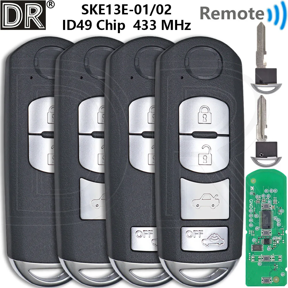 

Отличный 433 МГц SKE13E-01/02 Универсальный чип ID49 Смарт-автомобильный ключ дистанционного управления для Mazda 3 6 CX-5 MX-5 CX-3 CX-4 CX-5 Axela Atenza