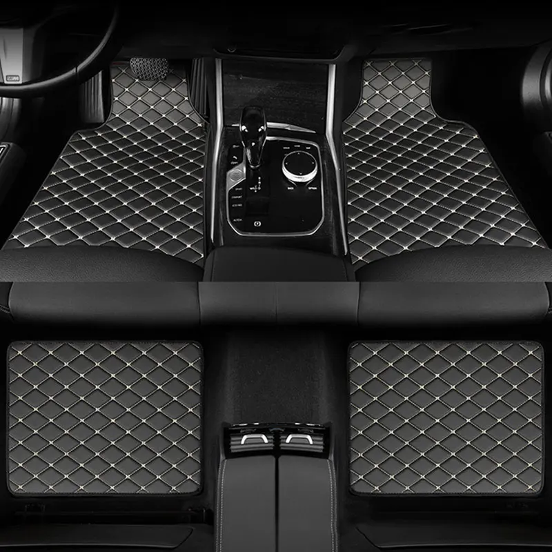 SEAMETAL Car Floor Mats PU Waterproof Foot Pads Universal Auto Floor Carpet Interior Anti Scratch Floor Mat For 5 Seats Vehicle 6