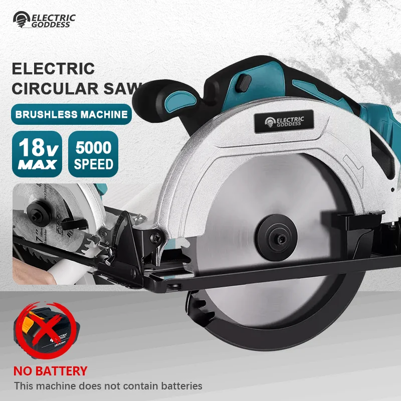 

Electric Goddess 5/7-Inch Brushless Electric Circular Saw Cordless High-Efficiency Woodworking Cutting Tool 18V Makita Battery