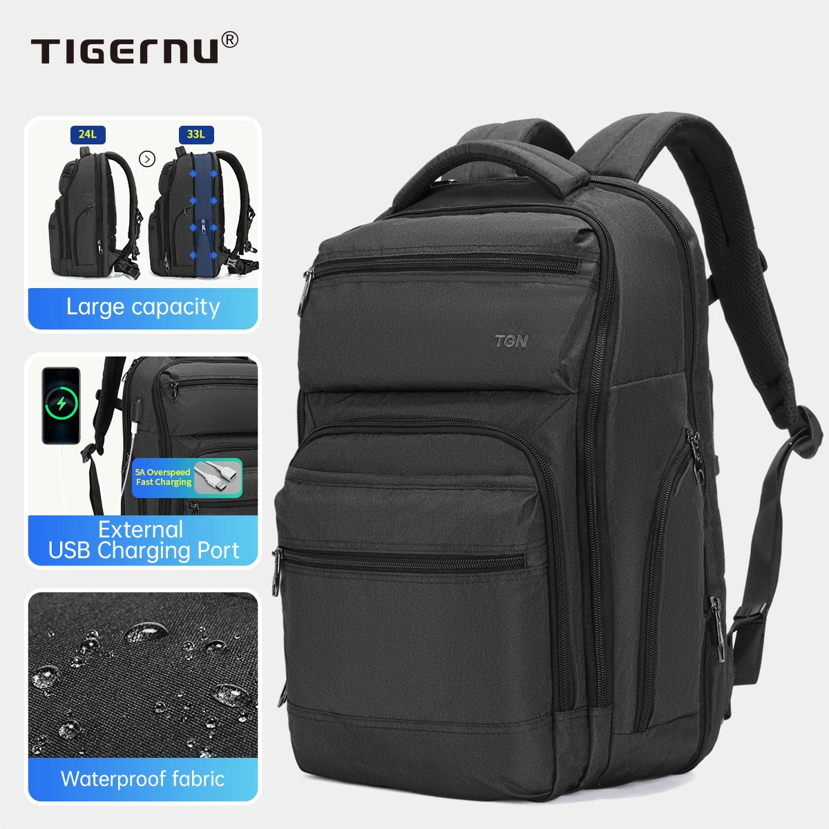 Tigernu Anti Theft Men Backpacks USB Charger Mochila 15.6inch Laptop  Backpack Travel Backpacks Casual College Schoolbag Knapsack - AliExpress  1524