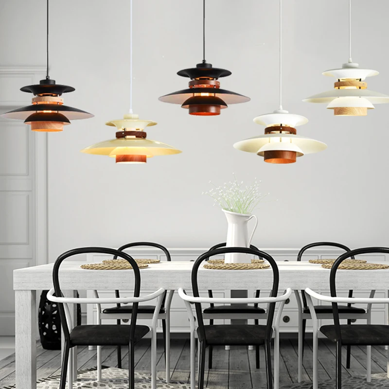 Lamp Mid Century Pendant Light Creative Modern Gradient Pendant Lichting UFO Adjustable Hanging Chandelier Light Fixture For