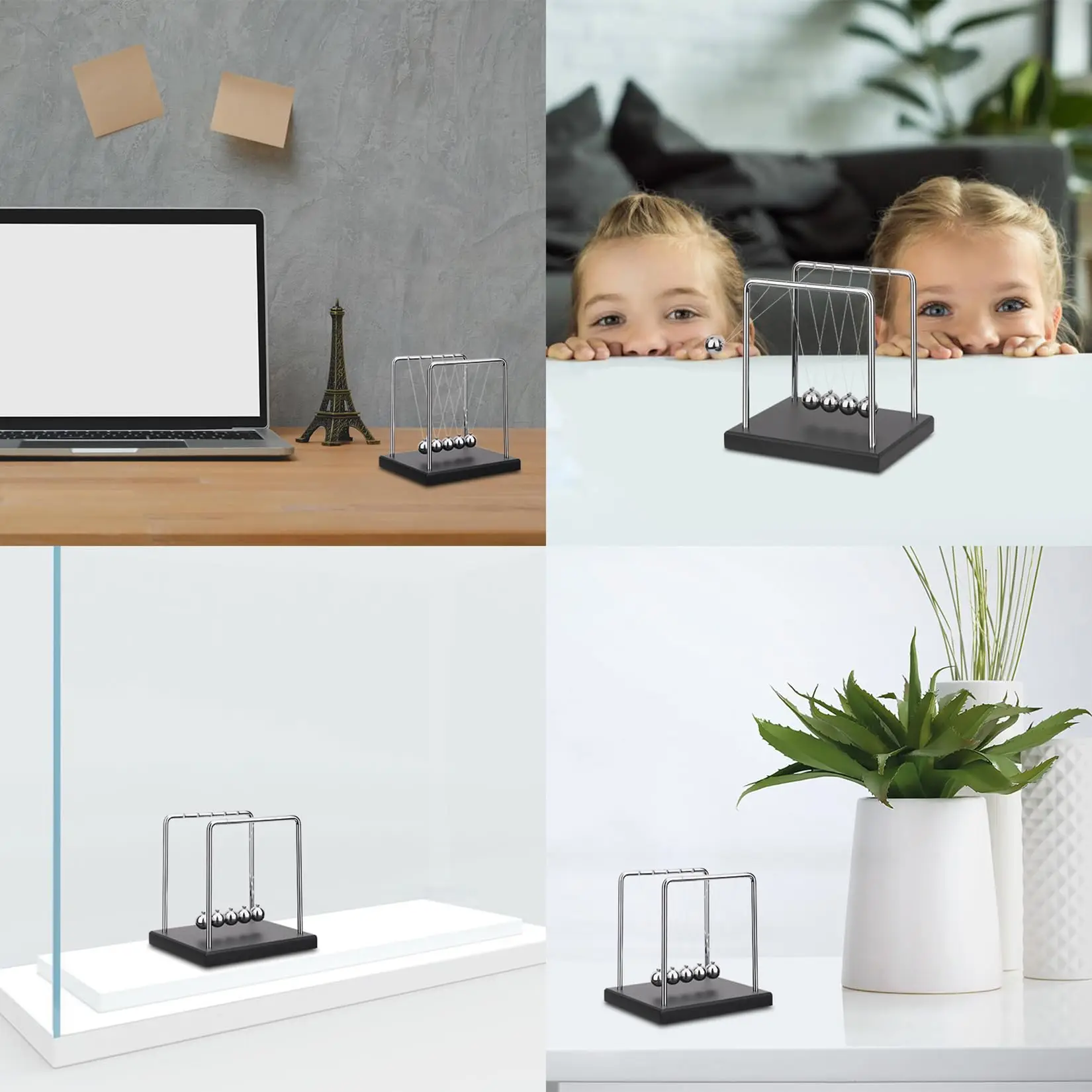 1 PC Newton Cradle Balance Steel Balls Perpetual Motion Collision Ball School Teaching, Physics Science Pendulum Home Decoration view 4