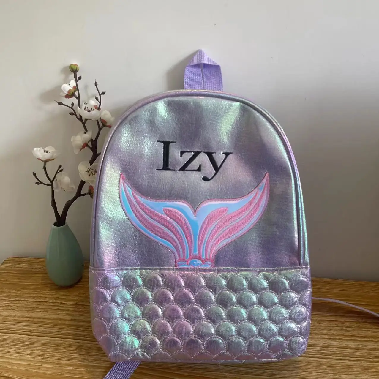 Mochila de sirena pequeña para niñas, mochila escolar con nombre personalizado, regalo de cumpleaños para niños, mochilas de dibujos animados,