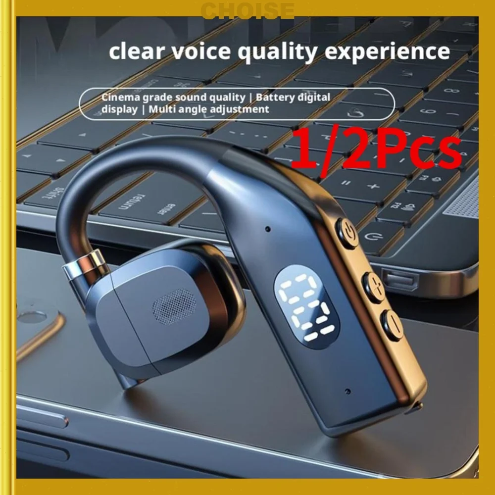 1-2Earhooks Wireless Bluetooth 5.4 Headphones Gaming Sports Headset HiFi Stereo Noise Reduction Earbuds Earphone With Microphone