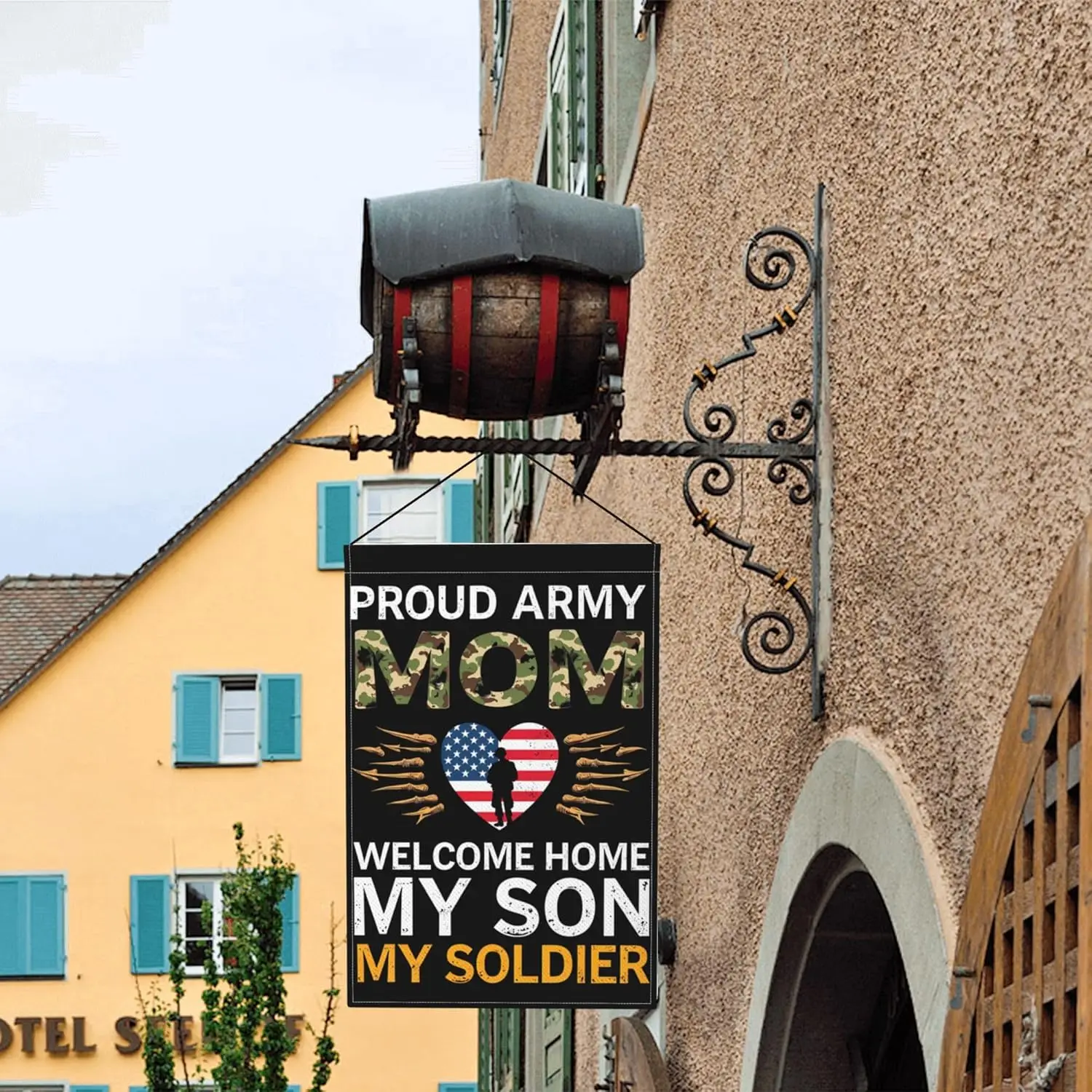 Happy Memorial Day Flag 12x18 Proud Army Mom Welcome Home My Son My Soldier Garden Flags Double Sided Burlap Yard Signs LLO  uui