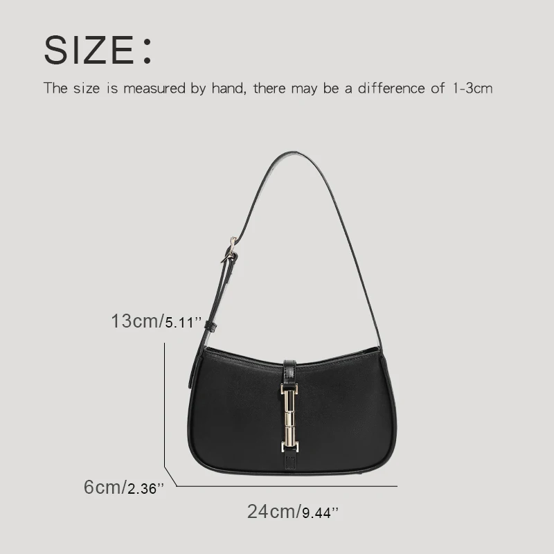 Classic Underarm Bags For Women Luxury Designer Handbags And Purses 2024 New In PU Vintage Lock Decoration Casual Small Shoulder