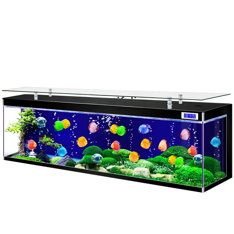 

New Super White Glass Advanced TV Cabinet Fish Tank Integrated Small Living Room Ecological Aquarium