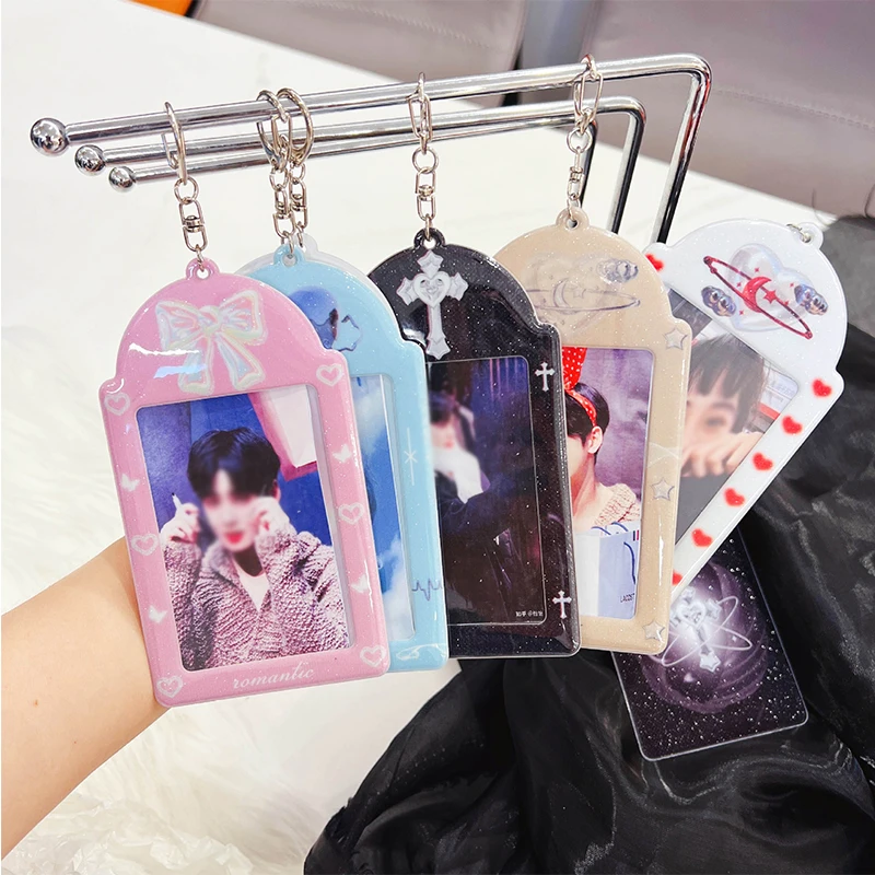 Cartoon Love Card Holder Sleeve Key Chain Pendant Printed Card Sleeve Small Card Storage Book Three Inch Card Sleeve Style INS