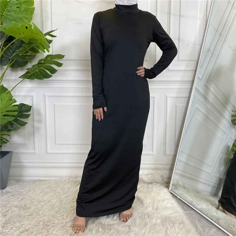 All-Match Muslim Clothes Under Abaya for Women Hijab Inner Dress Dubai Turkey Kaftan Islamic Clothing Casual Vestido Caftan Robe