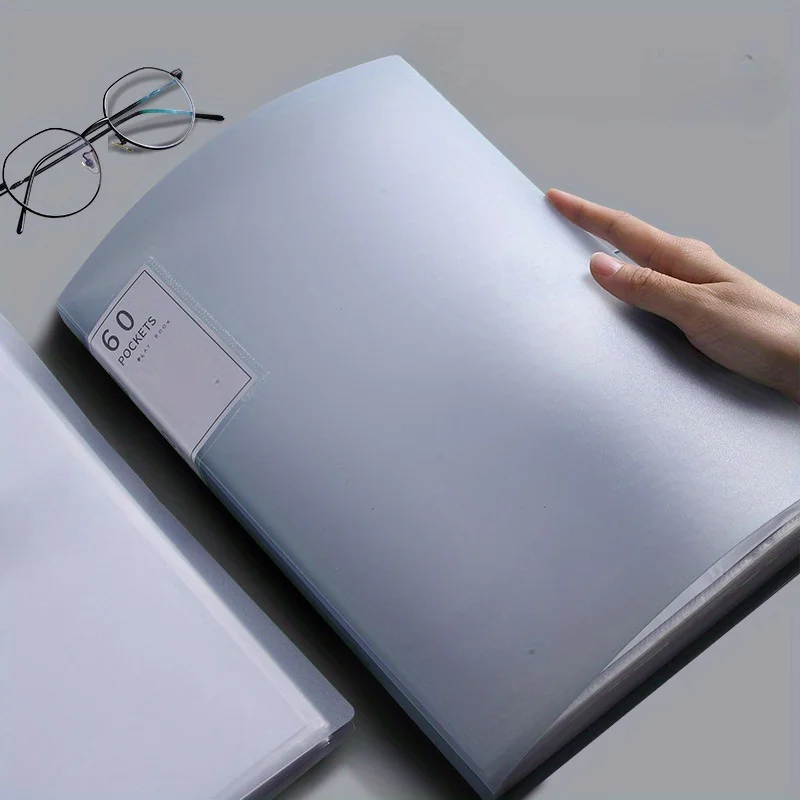 60 Inner Pages, an A4 Transparent Insert Folder for Organizing Materials, a Multi-Layer Large-Capacity Office Folder