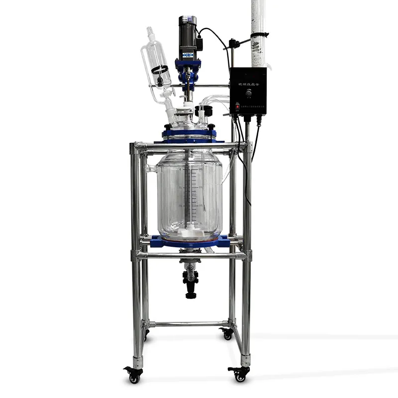 LMM Double Glass Reactor Laboratory Stirring High Temperature Heating Stainless Steel Distillation Reactor