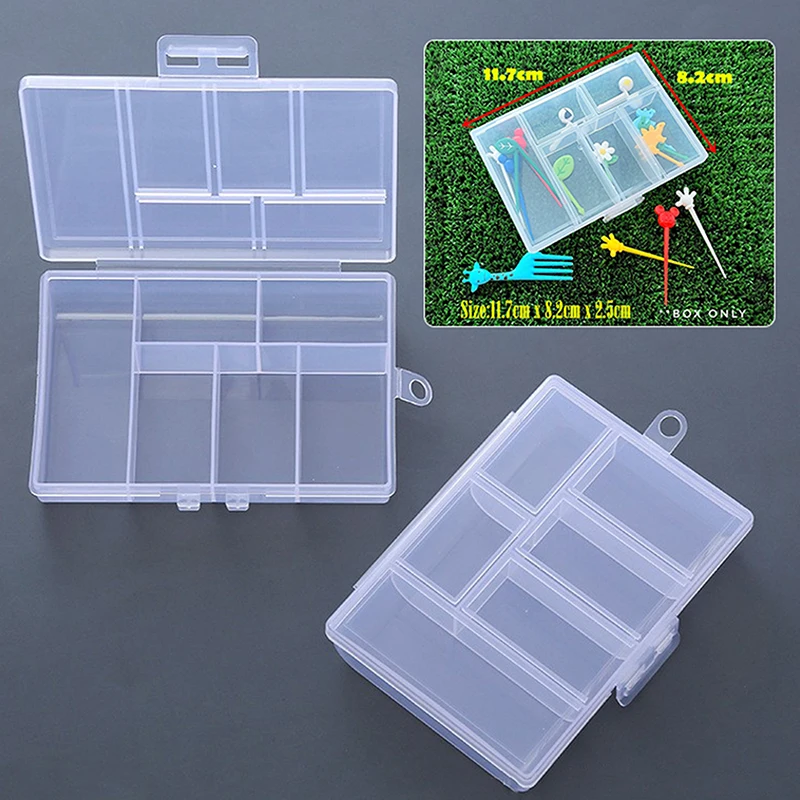 6 Slots Empty Container Fruit Fork Storage Box Jewelry Tool Box Storage Box Beads Jewelry Box Plastic Packaging Gift Earring Box