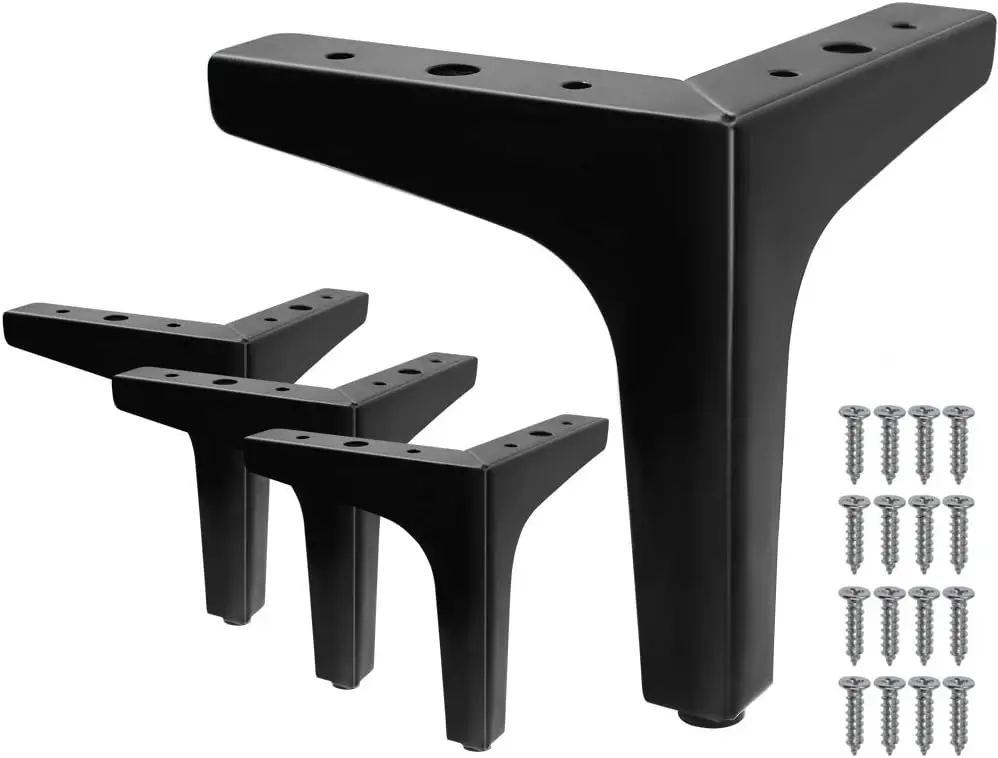 

4 Inch Chrome Triangle Furniture Legs, Heavy Duty Metal, 4 Pack for Sofa, Table, Cabinet