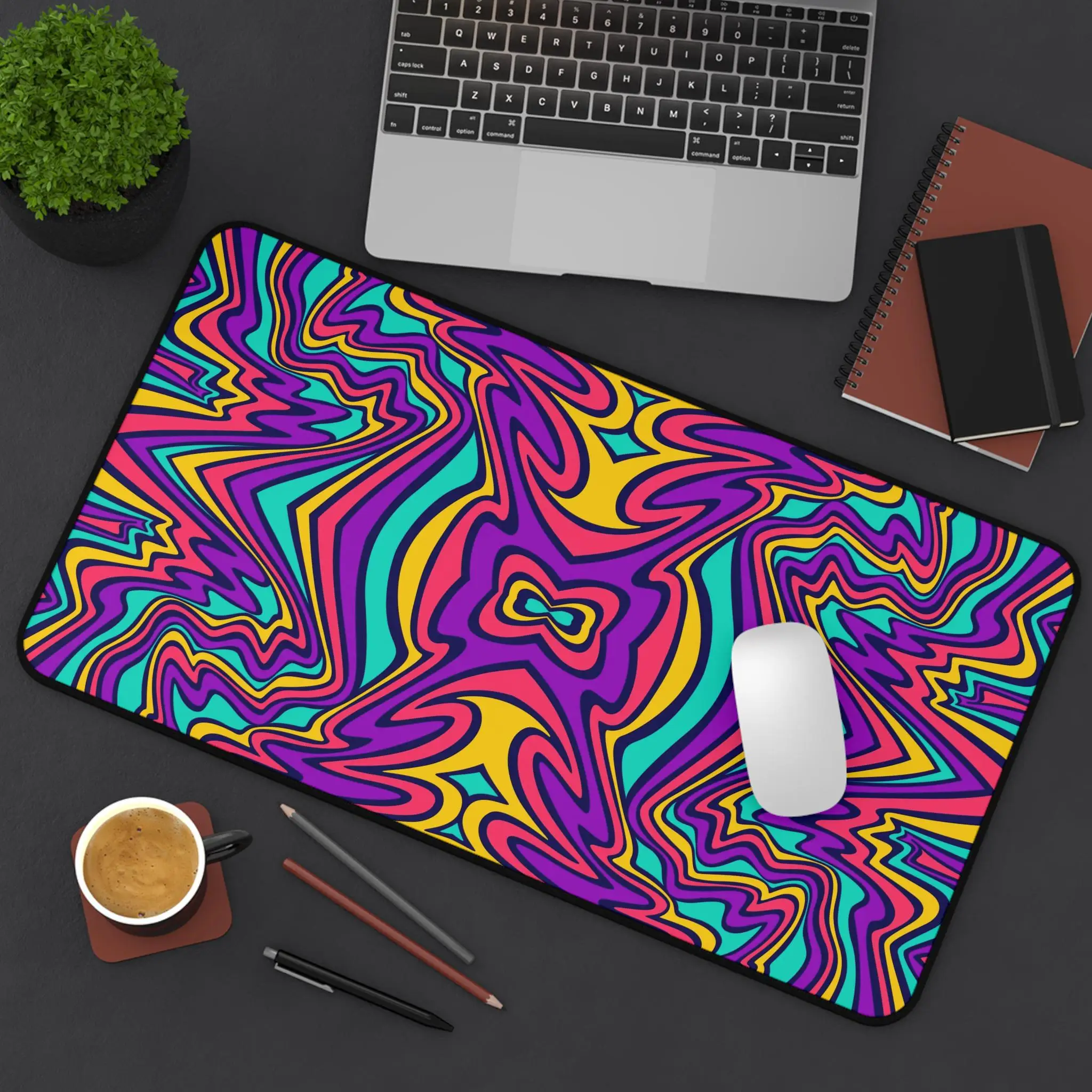 Vibrant Abstract Pattern Mouse Pad, Stylish Office Decoration, Gaming Gear, Workstation Accessory, Ideal Gift Gaming Mouse Pad