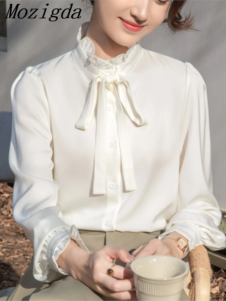 

Long Sleeve Ruffled Women Blouse Lace-up Chiffon Blouse Shirt Women Tops Blouses Shirts Blusas Para Mujer Camisas