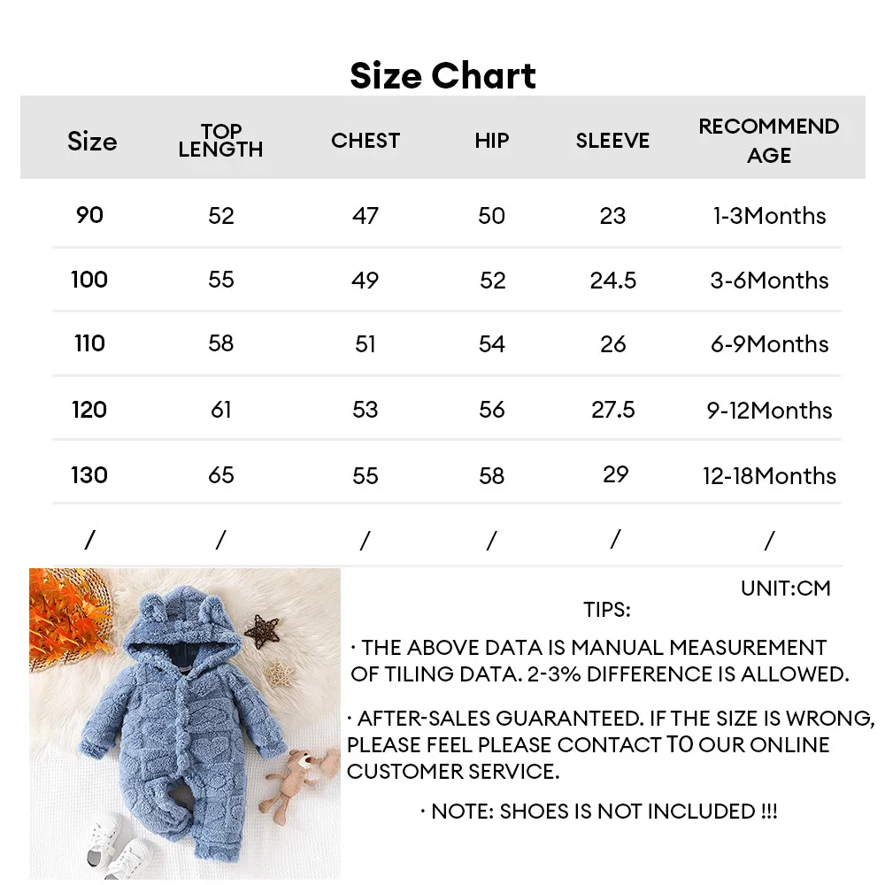 ملابس الشتاء الدافئة بيبي بوي فتاة لطيف بأكمام طويلة مقنعين رقيق رومبير 2 ألوان طقم قطعة واحدة للأطفال الصغار بذلة لمدة 1-18 أشهر #6